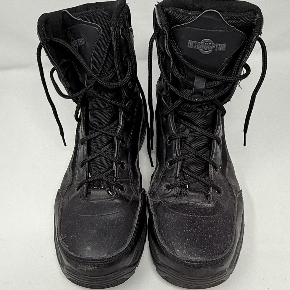 Interceptor Men Size 10 Black Leather Mesh‎ Combat Tactical Boots ASTM F2413